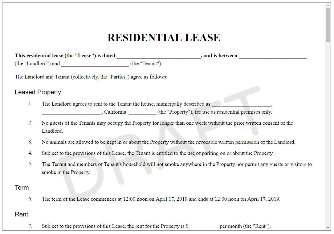 How To Write A Rental Agreement For A House Printable Form Templates 